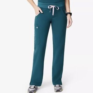 Figs Caribbean Blue Cargo Kade Pants Women's Bottom Scrub Large Tall Medical